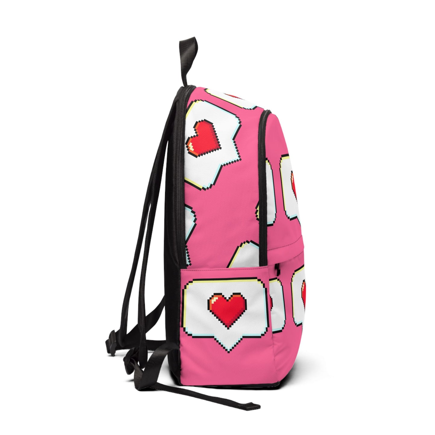 Trendy Heart Print Backpack, Cute School Bag for Teens, Stylish Laptop Backpack image 1