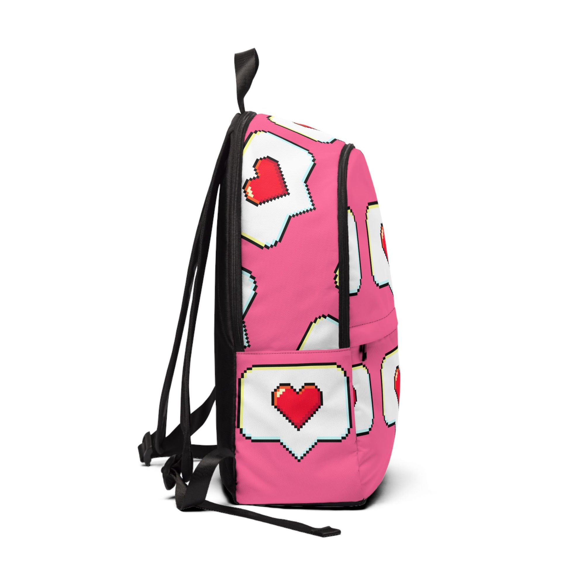 Trendy Heart Print Backpack, Cute School Bag for Teens, Stylish Laptop Backpack image 1