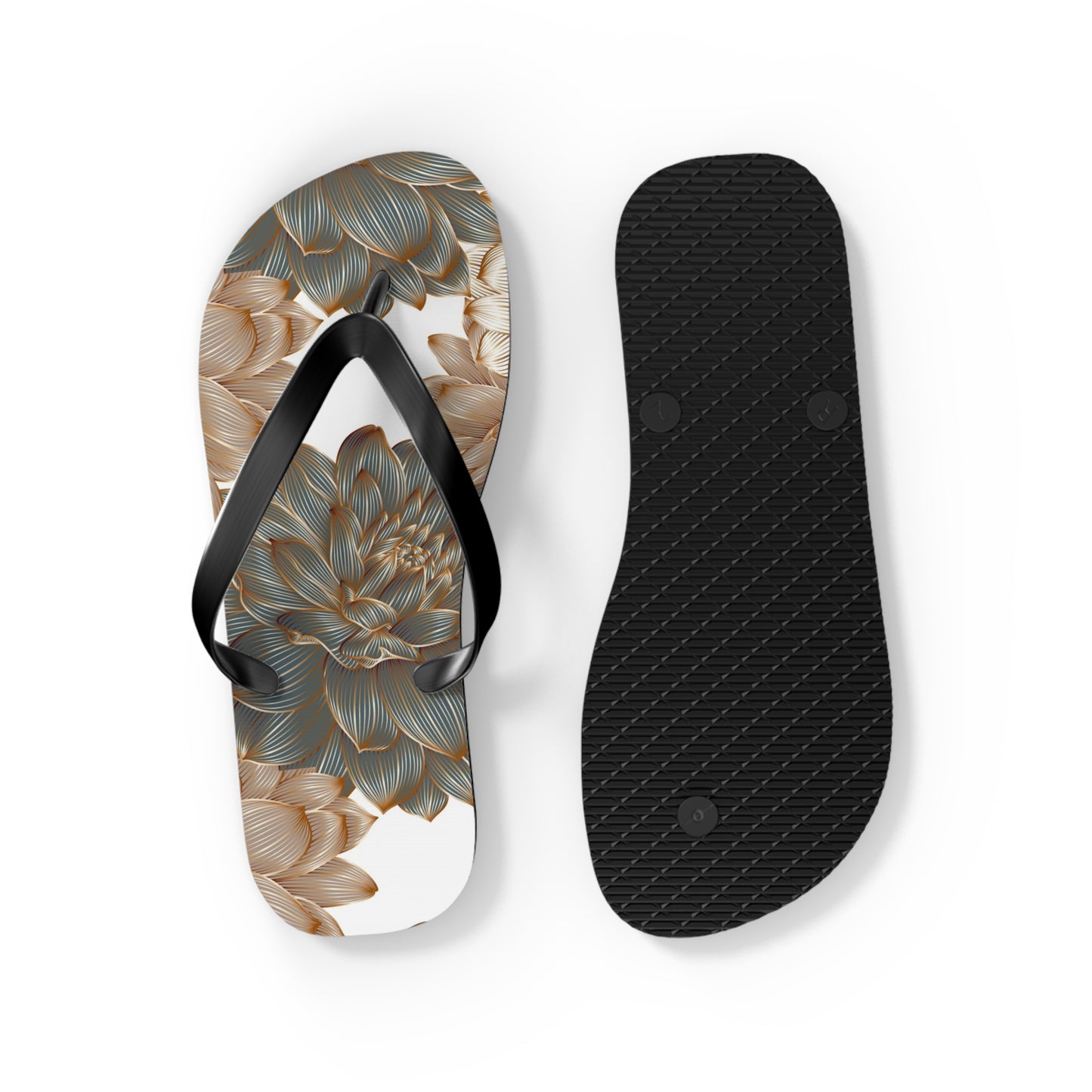 Floral-Inspired Flip Flops, Summer Sandals, Vacation Footwear, Casual Slippers image 7