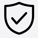 Shield icon with checkmark representing shipping protection against loss, theft, or damage