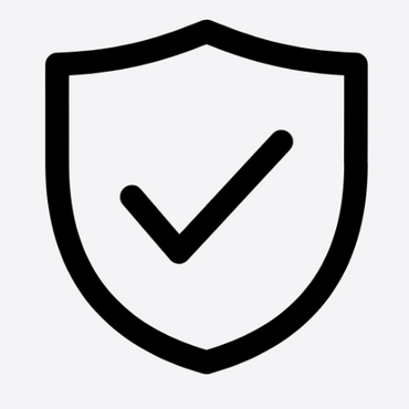 Shield icon with checkmark representing shipping protection against loss, theft, or damage